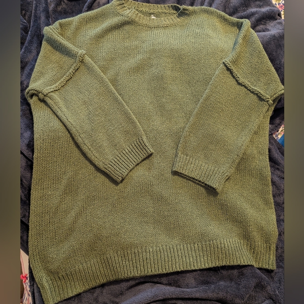 Cozy Olive Green Knit Dress